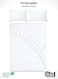 3-Piece White Plush 120x200+25cm Fitted Bedsheet Set Includes 1 Deep Pocket Fitted Bedsheet and 2 Pillow Covers, Breathable and Machine Washable