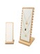Diylove Necklace Jewelry Display Stand, 12 Slots Wooden Necklace Display Holder with Leather/Velvet Soft Mat, with Detachable Base Jewelry Displays for Jewelry Touring Exhibition (White(Leather))