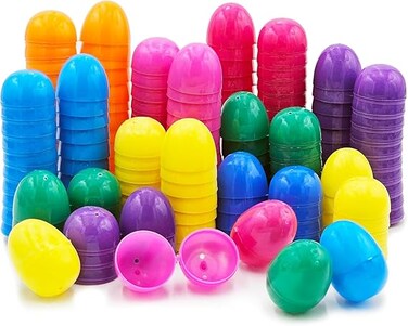48 Pcs Easter Eggs Toys Surprise Eggs Fillable Easter Eggs Colorful Empty Shells Basket Stuffers STEM Toys for Kids Easter Egg Hunt Party Favors