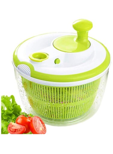 Salad Spinner Large 4.26L Capacity with Clear Serving Bowl, Colander Basket, Smart-Lock Lid, Easy Drain System, Non-Slip Base &acirc;&euro;&ldquo; Washes, Dries &amp; Dresses Lettuce, Herbs, Vegetables &amp; Fruit &acirc;&euro;&ldquo; Ideal for Kitchen Prep