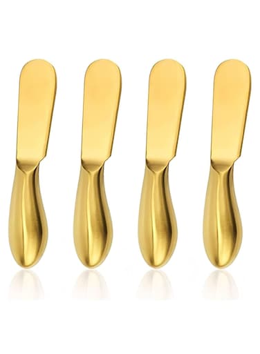 4-Piece Gold-Tone Butter Knife Set - Spreaders for Sandwich, Cream Cheese&iuml;&frac14;&OElig;Home Kitchen Tools