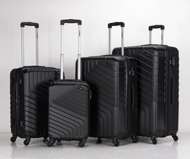STARGOLD 4 Pack Of Hardside Spinner Number Locked Luggage Trolley