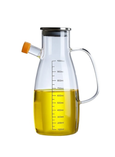 Borosilicate Oil Dispenser &amp; Stoppers Bottle with Handle, Olive Oil Dispenser Glass Bottle 1L