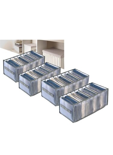 4 Pack 9 Grids Wardrobe Clothes Organizer, Visible Foldable Closet Organizers, Compartment Storage Closet Cabinet Organizer,Underwear Mesh Storage Boxes With Side Handles