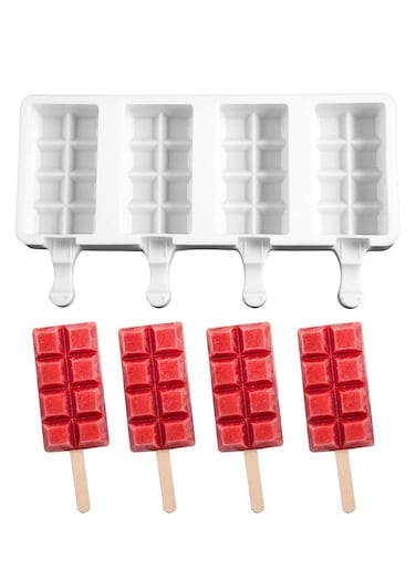 Cells Ice Cream Moulds Grid Texture Silicone Popsicle Molds Juice Ice Cube Tray Ice-lolly Baking Tools Small