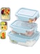 YumLock Strong &amp; Healthy Glass Food Storage Containers - 3 &amp; 2 &amp; 1 Compartment Meal Prep Containers for Pantry &amp; Kitchen Storage - Lunch Containers for Adults - Freezer &amp; Microwave Safe, Blue