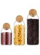 Glass Jar with Ball Cork Lid, Glass Canister with Wood Lid, Storage Container Jars for Coffee, Tea, Spice, Sugar, Salt, Set of 3 (3 PC, 800ml+1200ml+1600ml)