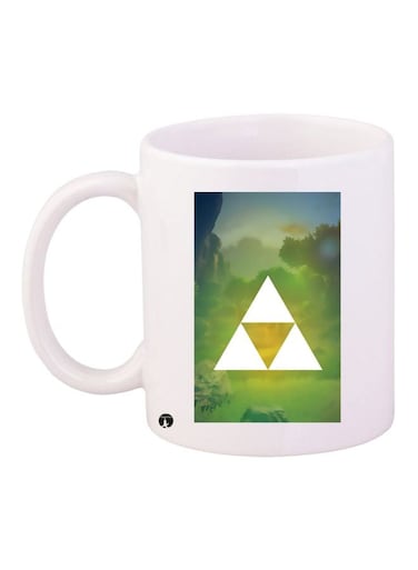 Triangle Printed Coffee Mug White/Green