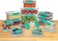 Sistema 28 Piece Food Storage Container Set - BPA Free, Flexible Seal &amp; Easy Locking Clips - Teal