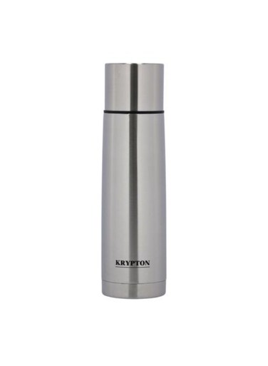 1L Stainless Steel Vacuum Bottle KNVF6287   Double Wall Insulated Flask Keeps Hot 18H &amp; Cold 24H   Leak Proof Travel Thermos with Cup   Silver   2 Years Warranty