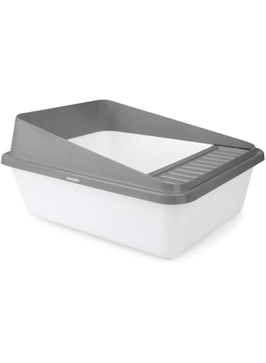 ALL FOR PAWS Go Fresh - High Back Cat Litter Box Small - Grey