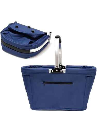 BLACKSTONE Portable Insulated Picnic Basket with Handle Large Stylish and Eco-Friendly Design Basket Strong Aluminium Frame PB4227