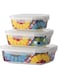French Bull 3 Pieces Food Storage Container Set Lunch, Airtight Bindi, Porcelain