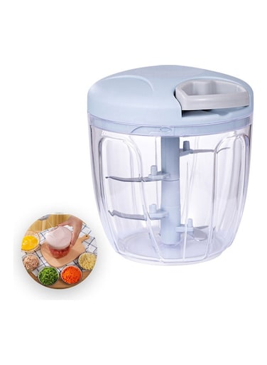 Food Chopper Onion Garlic Mincer Hand Pull String Vegetable Processor Blue 12.5*12*12cm