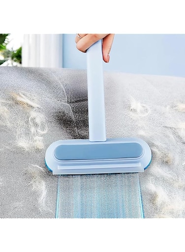PawPawU&reg; Pet Hair Remover, Reusable Cat and Dog Fur Lint Removal Brush for Carpet, Fabric Furniture, Couch, Upholstery, Car Interior, Bed Sheet &amp; More, Say Goodbye to Wasteful Sticky Refills (Blue)