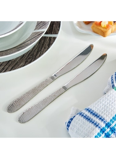 Box 2-Piece Hammered Table Knife Set