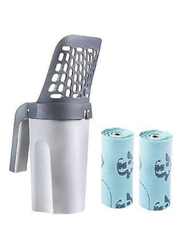 Cat Litter Scoop with Deep Sifting Shovel, Bag Holder, 2 Bags Included
