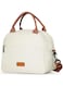 DIRGEE Insulated Lunch Bag For Women, Men Waterproof Cooler Bag Lunch Box For Women Portable Reusable Two-Tone,With Adjustable Straps Can Be Used For Work,White and Brown
