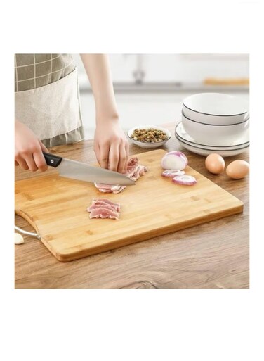 ARTFUL BLEND Bamboo Cutting Board, Wooden Chopping Board, Use for normal day to day, Durable bamboo cutting board with built-in handle   36cm x 26cm