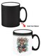 Color Changing Heat Sensitive Ceramic Mug, Image Revealed When HOT Liquid is Added! Elephant on bike