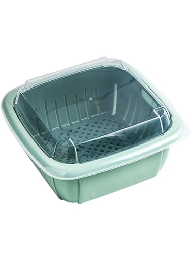 Oasisgalore Kitchen Colander with Lid Plastic Double-layer Fruit and Vegetable Strainer Bowl Sets Storage, For Mixed Grain Cleaning,Drainage,Fresh-Keeping