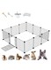Ricjurzzty DIY Pet Playpen,Metal Wire Dog Kennel, Pets Fence Exercise Cage for Rabbit, Guinea Pigs, Puppy,Portable Metal Wire Yard Fence(12 Panels)