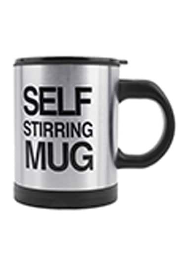 Stirring Coffee Cup With Lid Black/Silver