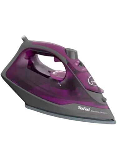 TEFAL Steam Iron   Express Steam Iron Steamer   2600 W   270 ml   Anti-scale   Purple   Ceramic Soleplate   2 Years Warranty   FV2843M0