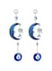 SYOSI 2 Pcs Evil Eye Pendant Decoration, Blue Evil Eye Moon &amp; Elephant Amulet, Car Hanging Ornament for Window Door Frame Balcony for Protection and Blessing