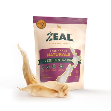 Zeal Free Range Naturals Venison Ears  Dog Treats-125g