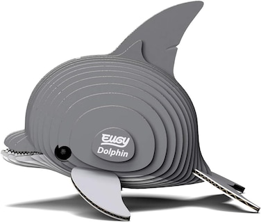 EUGY 3D Dolphin Paper Puzzle &ndash; Eco-Friendly DIY Cardboard Dolphin Model Kit, Educational &amp; Creative Craft for Kids &amp; Adults