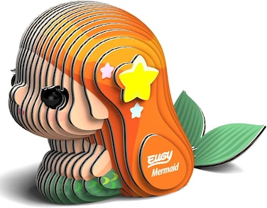 EUGY 3D Mermaid Paper Puzzle &ndash; Eco-Friendly DIY Cardboard Mermaid Model, Creative Educational Craft Kit for Kids &amp; Adults