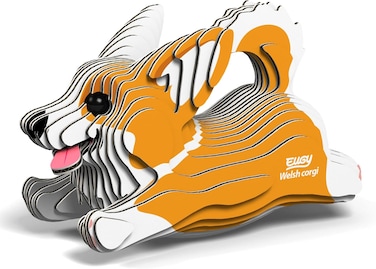 EUGY 3D Welsh Corgi Dog Eco-Friendly Paper Puzzle Kit &ndash; DIY Cardboard Animal Model, Creative &amp; Educational Craft Toy for Kids &amp; Adults