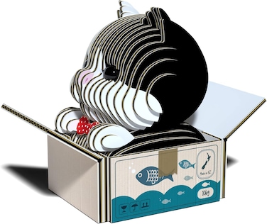 EUGY Cat - Tuxedo 3D Puzzle, 32 Piece Eco-Friendly Educational Learning Puzzles for Kids 6+