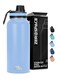 Stainless Steel Water Bottle 1L, 32oz Double Wall Vacuum Insulated Water Bottle, Hot &amp; Cold Thermos Flask with Spout Lid, BPA-Free Water Bottles for Gym, Travel, Office and Kids (Light Blue)