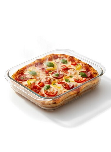 Baking Tray Glass 1600ml (Medium Size) Square, Baking Pan, Glass Baking Dish, Baking Pans for Lasagna, Leftovers, Cooking, Kitchen, Freezer-to-Oven and Dishwasher