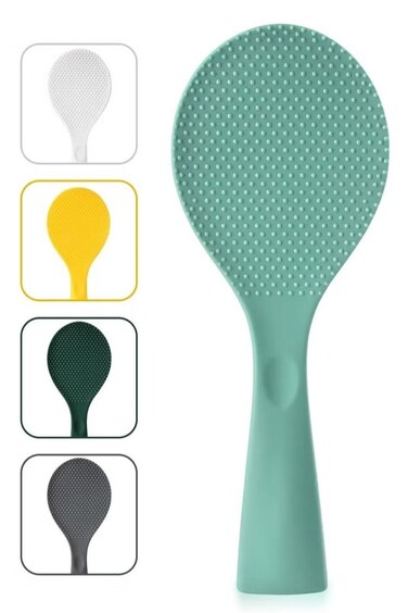 Silicone Non-Stick Rice Paddle, Heat-Resistant Serving Spoon for Rice Cooker.