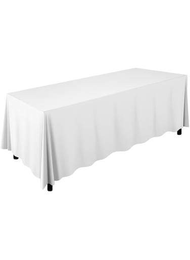 Lann's Linens - 90" x 132" Premium Tablecloth for Wedding/Banquet/Restaurant - Rectangular Polyester Fabric Table Cloth - White