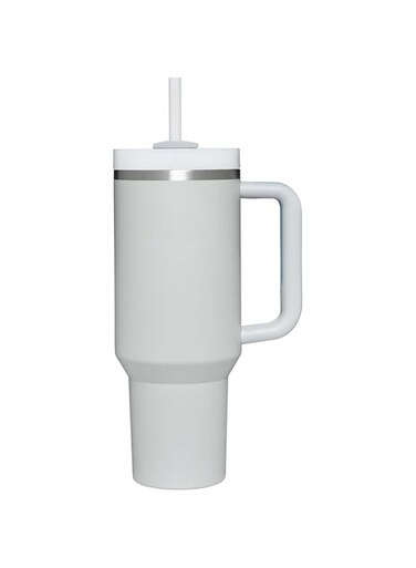 Zemcxney 40 oz Insulated Tumbler with Handle and Straw Lid   Insulated Cup Vacuum Reusable Stainless Steel Water Bottle Travel Coffee Mug for Hot Cold Beverages   Gifts for Women Men Him Her (Grey)