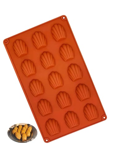 Non-Stick Silicone Madeleine Trays &acirc;&euro;&ldquo; 15-Hole Baking Mould