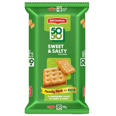 Britannia 50-50 Sweet and Salty Crackers Family Pack, 372g