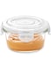 Klip-N-Store Round Glass Storage Container with Air Tight Lid Food Storage Container Microwave Safe Container 240 ML Transparent