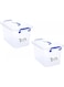 Selecto Besto Plastic Storage Box With Lid 7 LTR Semi Clear 2 Pcs Set   For Clothes, Toys, Books, Snacks, Shoes and Grocery Storage Box. (7 LTR)
