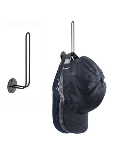 Azonee Hat Rack for Baseball Caps, Set of 2 Wall Mounted Metal Hat Rack, Hat Holder Storage Organizer, Hat Holder, Modern L-Shaped Hat Hooks Wall Mount Hat Holder for Closet Bedroom Storage