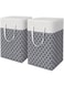 JANNAH 2pcs 100L Clothes Laundry Hampers Foldable Laundry Baskets with Handle Large Capacity for Home (55cm*32cm*60cm)