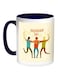 Happy Friendship day Printed Coffee Mug Blue/White/Beige 11ounce