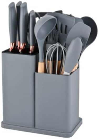 Kitchen Utensil Sets   Little Kitchen Utensils Set Silicone Gel Tools With Wooden Handle, Cooking Utensils Set 19 Pieces For Home Cooks