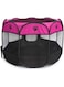 Longkins Pet Cat House Dog Tent Kennel Puppy Fence Portable Bed for Rabbit Kitten Animals, Indoor and Outdoor Use, Black &amp; Rose-red,Medium