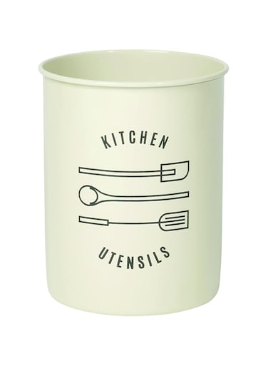 Now Designs Powder-Coated Steel Utensil Crock, Ivory