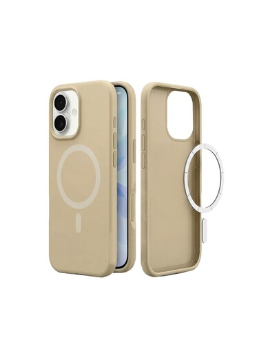 جراب Mobcos iPhone 17 بني اللون، بتصميم Elite Ring، مصنوع من السيليكون الفاخر بتقنية MagSafe   ملمس ناعم كالحرير   حماية فائقة ضد الصدمات بمعايير عسكرية   توافق مغناطيسي قوي   غطاء أنيق ونحيف